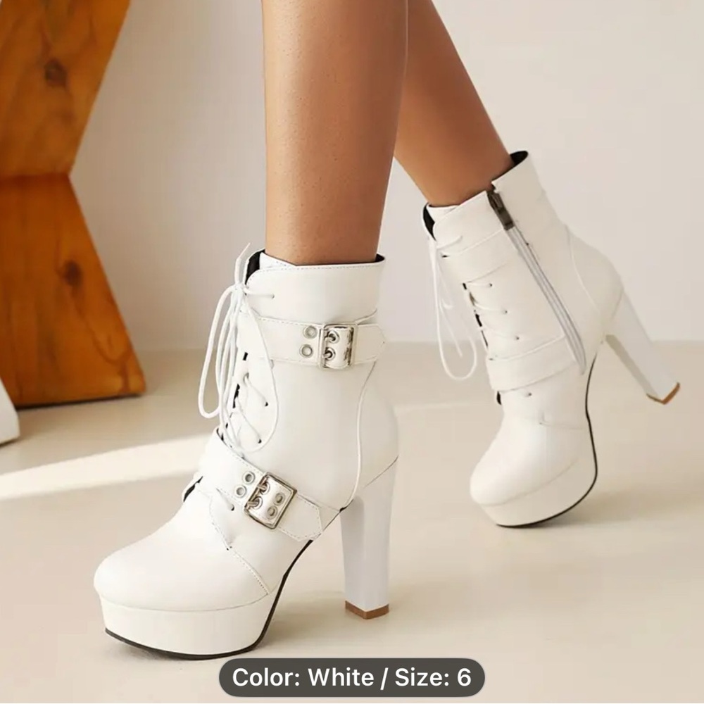 Chic Light Brown Heeled Boots - image 5